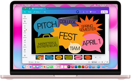 Canva vist på en MacBook Air