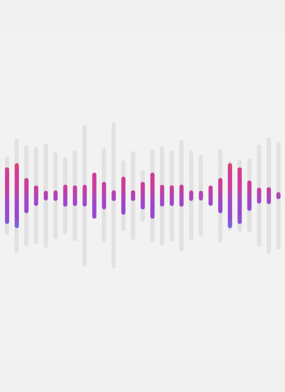 Undele audio se mișcă și scot la iveală sunete obișnuite de fundal, textul afișează: bang, vuiet, ham