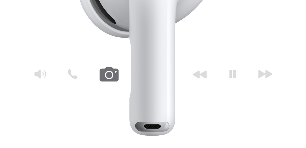 AirPods Pro 3, безжична слушалка, бял цвят, къса основа