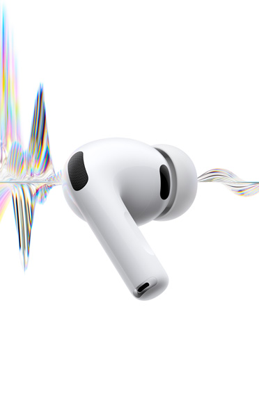 AirPods Pro 3, бял цвят, шумопотискащ микрофон, силиконов накрайник, къса основа
