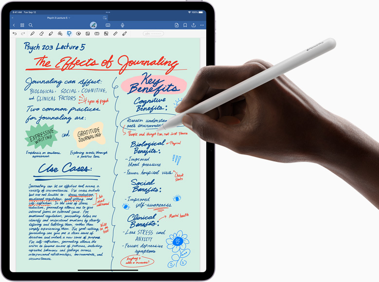 Aplikace Goodnotes 6 otevřená na iPadu Air