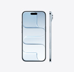 iPhone Air, djupblå framsida, Dynamic Island överst i mitten, sidan, mycket tunn profil, sidoknapp, kamerareglageknapp