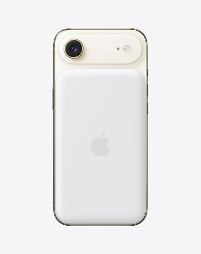淺金色 iPhone Air 機身背面，展示貼合 MagSafe 電池。
