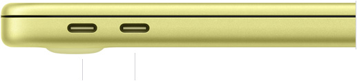 MacBook Neo 13 inci dengan A18 Pro, tertutup, sisi kiri, menampilkan port USB 3 (USB-C) dan USB 2 (USB-C)