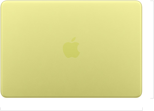 Eksterior MacBook&nbsp;Neo 13&nbsp;inci, tertutup, logo Apple di&nbsp;tengah